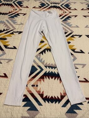 PINK Victoria's Secret White Leggings with Side Perforation